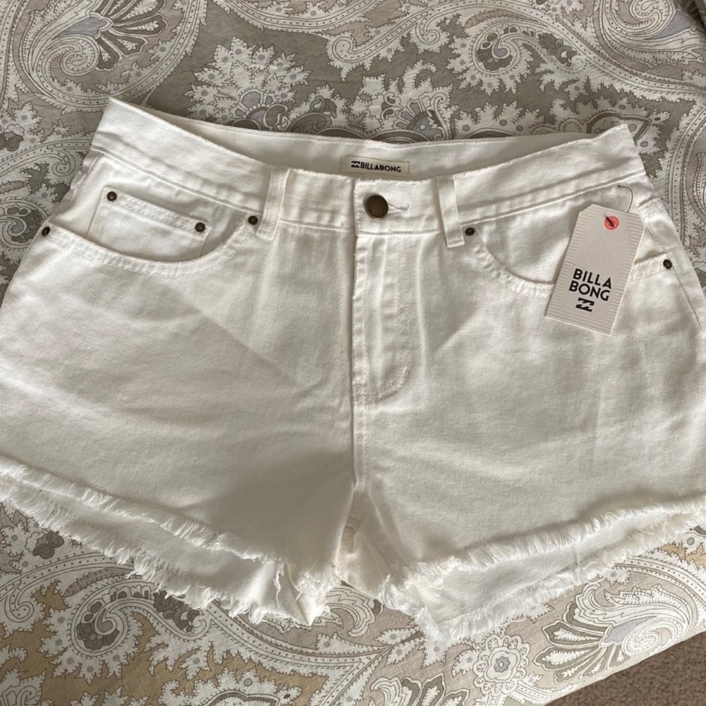 Billabong white denim shorts